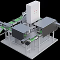 Industrial Equipment With Automated Conveyor Belts Control Panel And Metal Frame