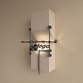 Modern Geometric Wall Light With Black Metal Frame White Shade And Ambient Lighting Fixture