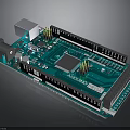 Blue Arduino Electronic Circuit Board With Microchip Pins Ports And Components