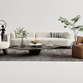 Quiet Sofa Tea Table Combination Sofa Coffee Table 3d model