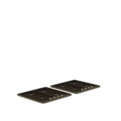 Black Square Cooktop Burners Two Piece Set For Kitchen Cooking Equipment 3d model