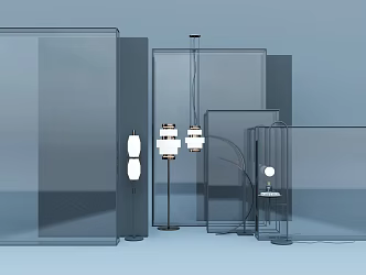 Light Luxury Lamps Combination Metal Floor Lamp 3d model