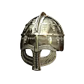 Vintage Ornate Metal Helmet With Intricate Carvings For Home Decor