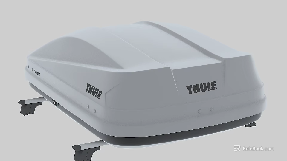THULE Gray Roof Box For Car Top Storage With Durable Vehicle Design 3d model 