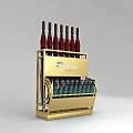Golden Display Rack Organizer With Marmara Wine Bottles Storage Shelves