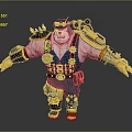 Steampunk Bear Character Wearing Mechanical Armor With Gears Blue Outfit And Badge Decorations