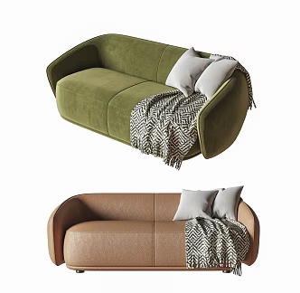 Modern Cream Sofa Multiplayer Sofa Round Fat Sofa Cute Sofa Nordic Sofa 3d model