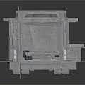 Gray Industrial Interior With Large Pipes Control Console And Spacious Area
