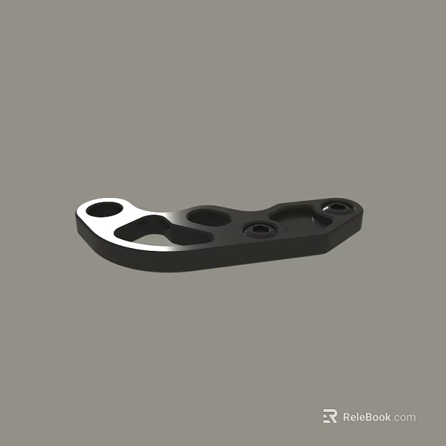 Black Metal Mechanical Part With Multiple Holes And Structural Design 3d model 