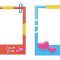 Colorful Decorative Photo Frames With Moon Stars Hearts Flower Tape And Clips