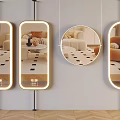 Modern decorative mirror combination full-length mirror makeup mirror bathroom mirror smart mirror 3d model