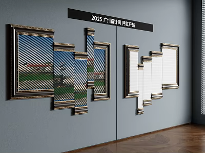 2025 Frames Collection Wall Display With Ornate Borders And Varied Designs 3d model
