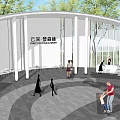 Modern Gallery Frame Special-shaped Gallery Frame Demonstration Area Entrance Gate Head Landscape 3d model