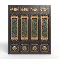 Traditional Chinese Style Swing Door With Intricate Carved Patterns And Decorative Panels