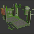 Heavy Duty Industrial Metal Equipment Featuring Platform Structure And Cylindrical Components