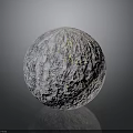 Wood And Stone Decorative Sphere With Textured Surface And Natural Patterns
