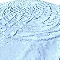 Snow Covered Ground With Intricate Footprints And Swirl Patterns 3d model