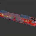 Modern Red and Gray Passenger Train With Multiple Cars Windows and Sleek Design