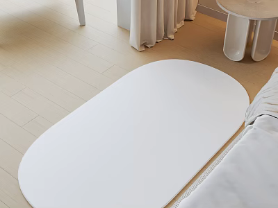 Elegant Modern Bedroom Interior Design With White Bed Nightstand Wooden Floor And Light Curtains 3d model