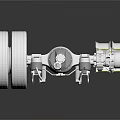 White Mechanical Axle Components With Large Wheel Metal Parts And Suspension Structure
