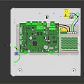 White Computer Case Internal Structure Featuring Green Circuit Board And Electronic Components