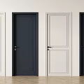 Modern Interior Hinged Doors In Various Colors With Simple And Panel Designs 3d model