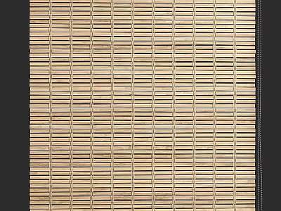 Wooden Bamboo Window Blinds with Horizontal Slats for Home Interior Decor 3d model