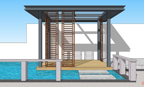 Modern Pavilion Landscape Pavilion 3d model