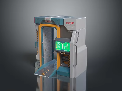 DOF Device Featuring Control Panel Screen Door And Interior Structure Design 3d model