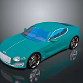 Turquoise Sports Car With Blue Roof Sleek Exterior Design And Shiny Alloy Wheels