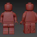 Building Blocks Minifigures Front And Back Views With Yellow Heads Red Shirts And Blue Pants