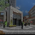 Vibrant Commercial Street With Pedestrian Area Traditional Modern Buildings Shops Decorative Lanterns And Outdoor Seating