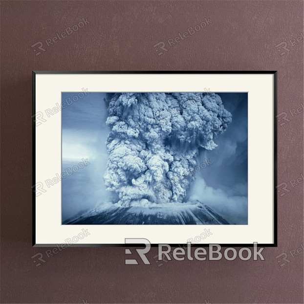 Modern Landscape Painting Simple Blue Study Scene Smoke Decorative Painting model