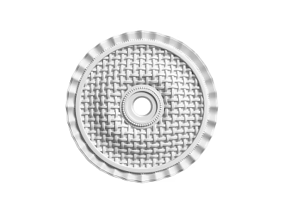 Decorative Round Silver Ceiling Light Plate With Woven Texture And Central Circular Hole 3d model