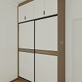 Modern Wardrobe Interior Design with Sliding Doors Wooden Frame and White Panels