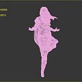 Fantasy Female Character 3D Model With Cloak And Dynamic Pose As Mythical Creature