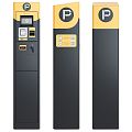 Modern ATM Parking Machine Timer Coin Slot Machine Service Terminal ATM Parking 3d model