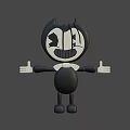 Bendy The Ink Machine Black And White Cartoon Character With Thumbs Up And Bow Tie