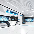 Smart Exhibition Hall Interior With High Tech 3D Display And Digital Screens 3d model
