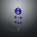Blue Wind Chime With Circular Top Piece And Hanging Small Blue Circles