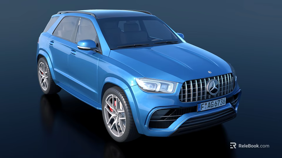 Sporty Blue Mercedes AMG SUV Exterior Design Featuring AMG Grill And Alloy Wheels 3d model 
