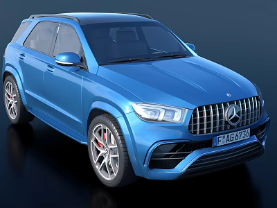 Sporty Blue Mercedes AMG SUV Exterior Design Featuring AMG Grill And Alloy Wheels 3d model