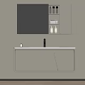 Modern Bathroom Vanity With Sleek Design Mirror Storage Cabinet And Faucet