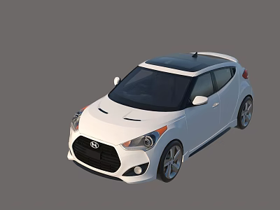 White Modern Sporty Car With Black Roof Sleek Body And Alloy Wheels 3d model