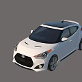 White Modern Sporty Car With Black Roof Sleek Body And Alloy Wheels