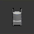 Quadruped Robot Device With Modern Design Yellow Lights Blue Logos And Wheeled Legs