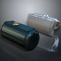 Two Design Types Of Household Appliance Components With Transparent Grid And Black Cylindrical Bodies