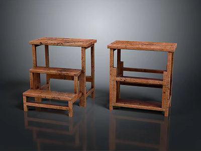 Wooden Dining Chairs Featuring Multi Layer Stepped Structure And Layered Design 3d model