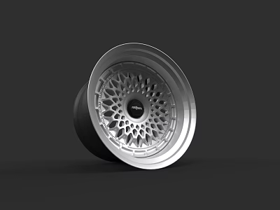 Car Wheel Rim with Modern Silver Alloy Spoke Design and Black Center Accent 3d model