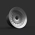 Car Wheel Rim with Modern Silver Alloy Spoke Design and Black Center Accent